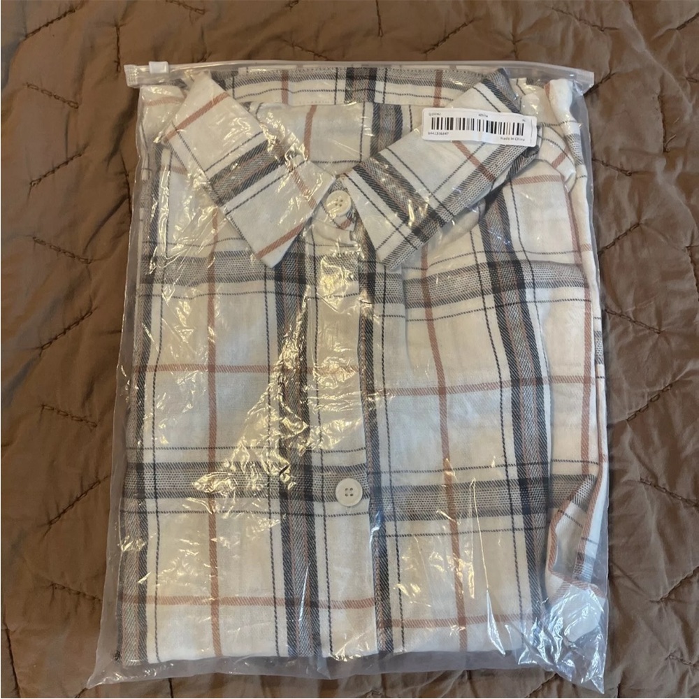 Plaid Button-Up Shirt